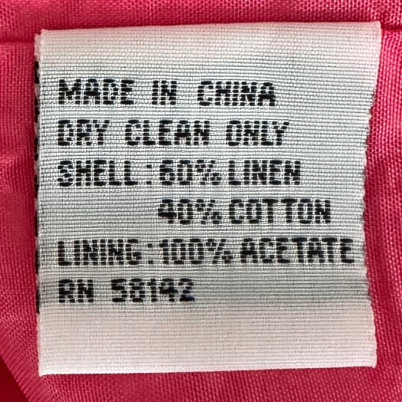 Talbots Petites Vintage Linen/Cotton Blend Shift Dress Pink Pineapple 6P Summer - Picture 11 of 13